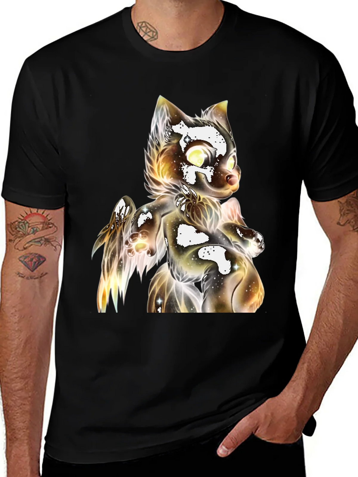 Cosmic Cat Graphic T-Shirt - Unique Design product image 1