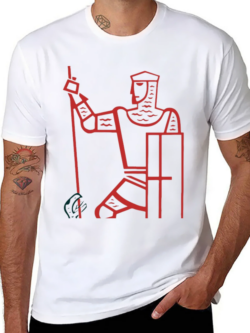 Knight Graphic Tee - Black Cotton Casual T-Shirt product image 7