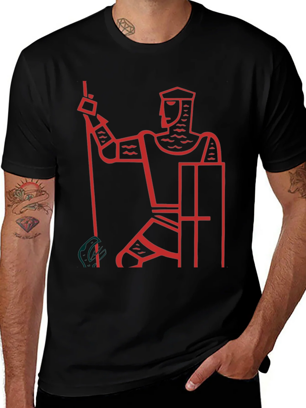 Knight Graphic Tee - Black Cotton Casual T-Shirt product image 1