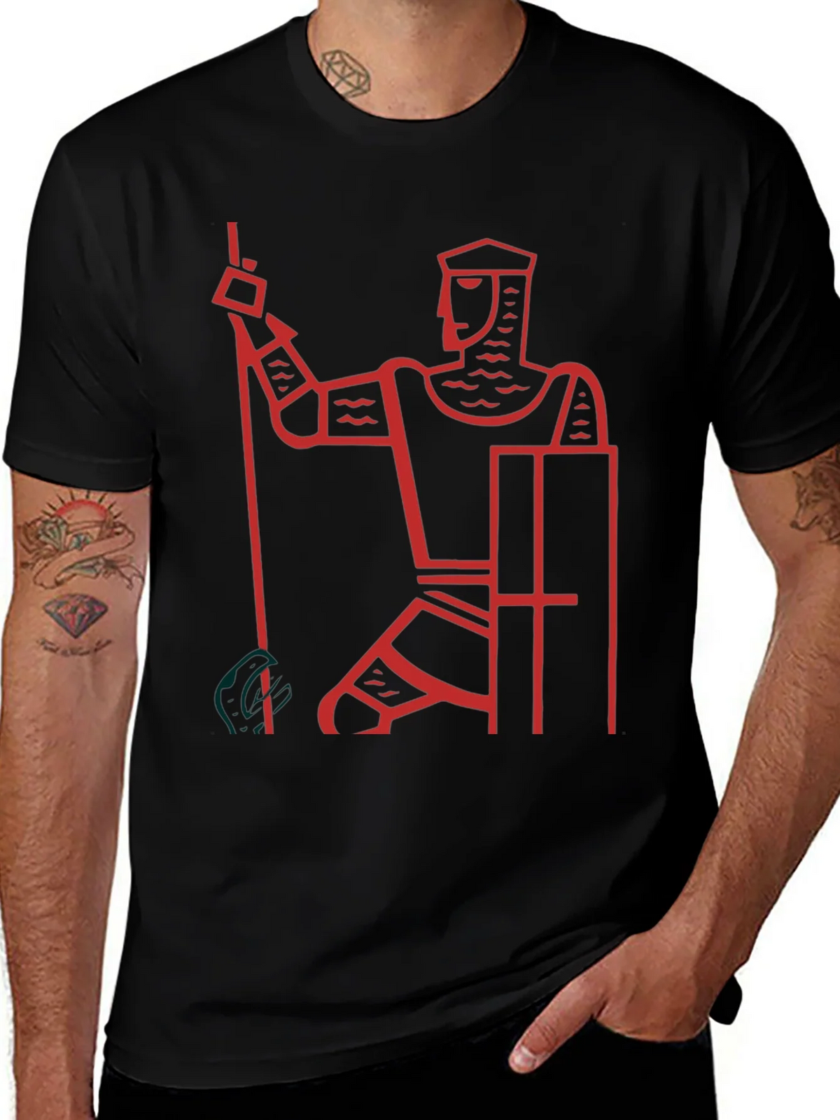 Knight Graphic Tee - Black Cotton Casual T-Shirt product image 1