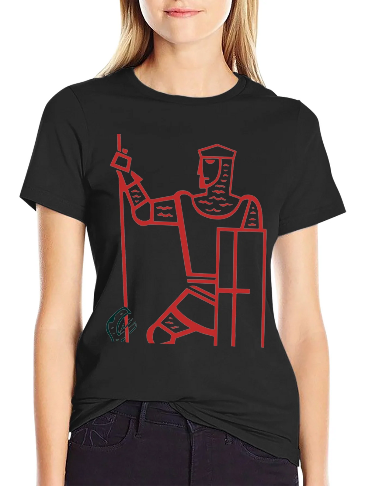 Knight Graphic Tee - Black Cotton Casual T-Shirt product image 2