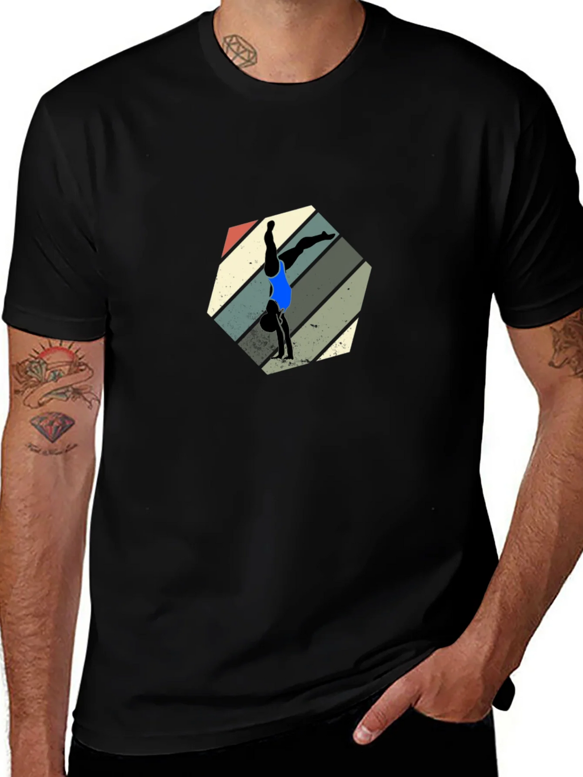 Retro Handstand T-Shirt - Unique Gymnastics Design product image 1