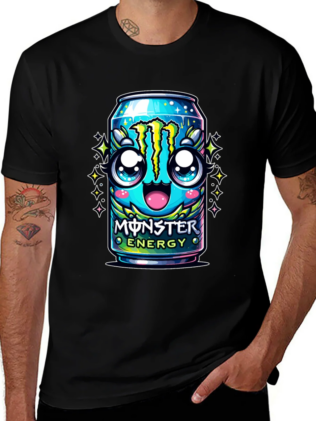Monster Energy Kawaii Graphic Tee - Black product image 1