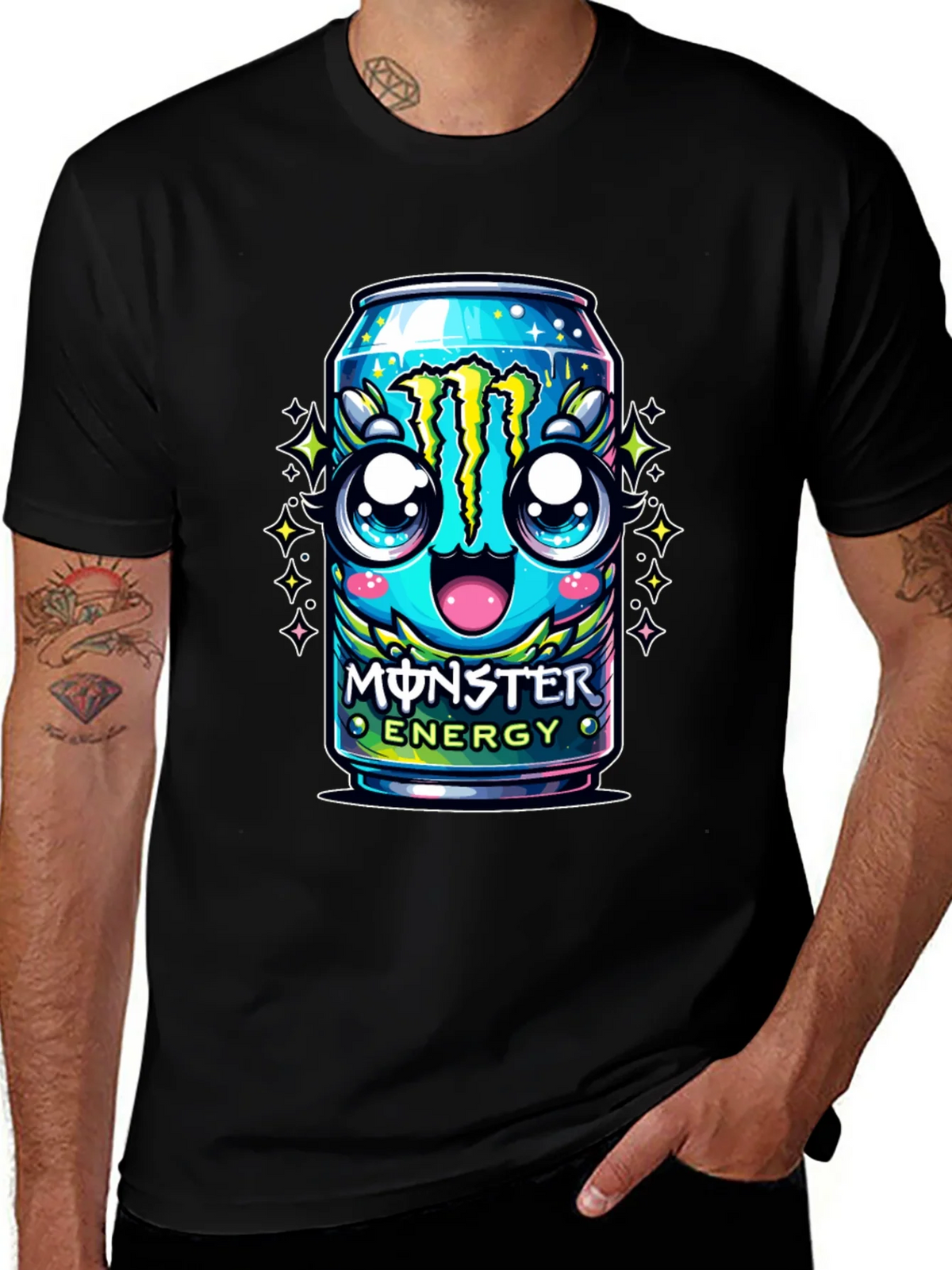 Monster Energy Kawaii Graphic Tee - Black product image 1