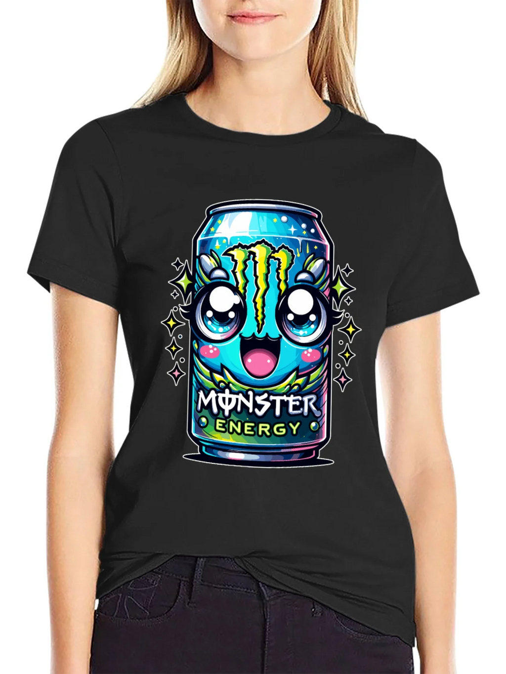 Monster Energy Kawaii Graphic Tee - Black product image 2