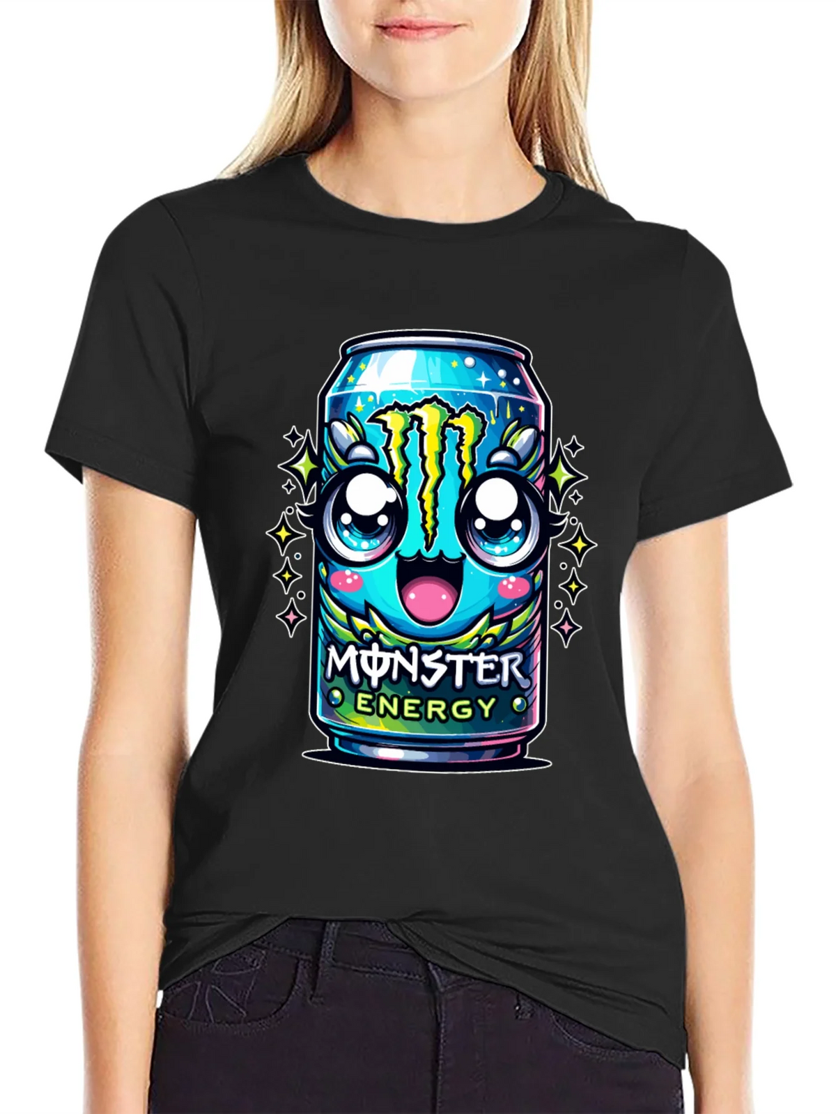 Monster Energy Kawaii Graphic Tee - Black product image 2