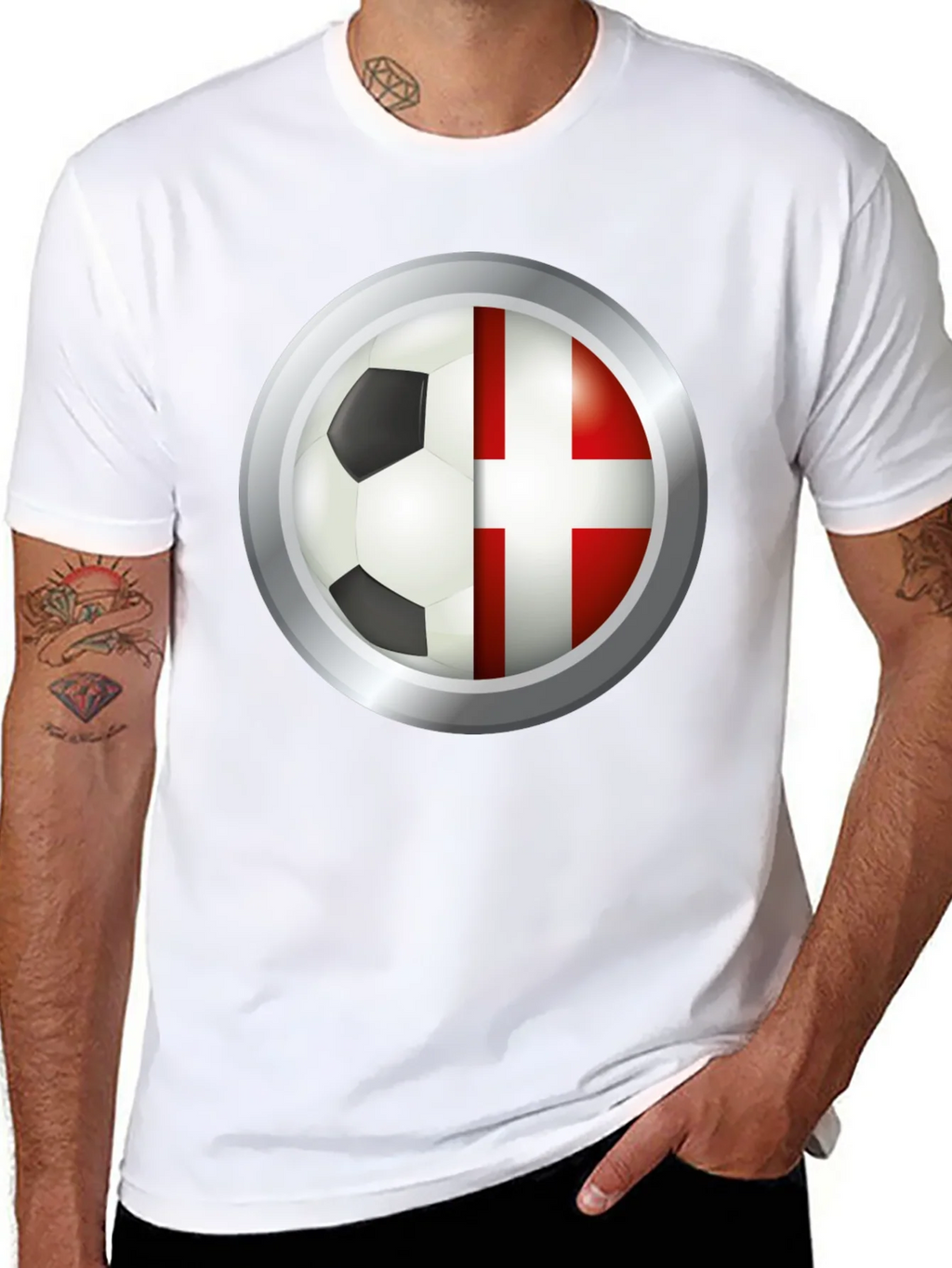Denmark Soccer Flag T-Shirt product image 7