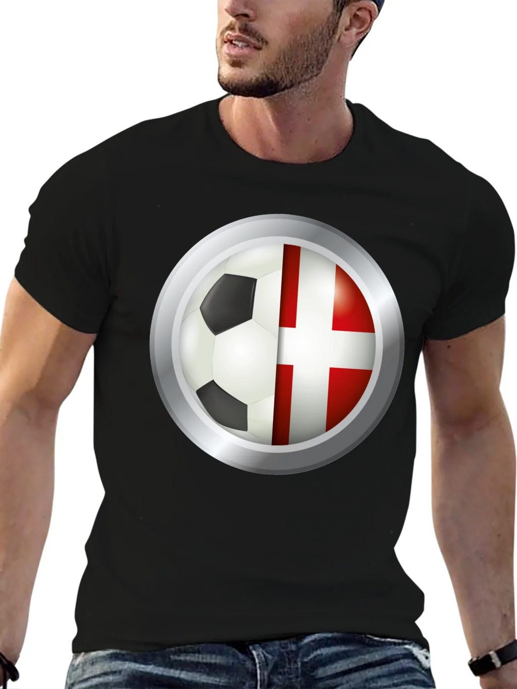 Denmark Soccer Flag T-Shirt product image 6