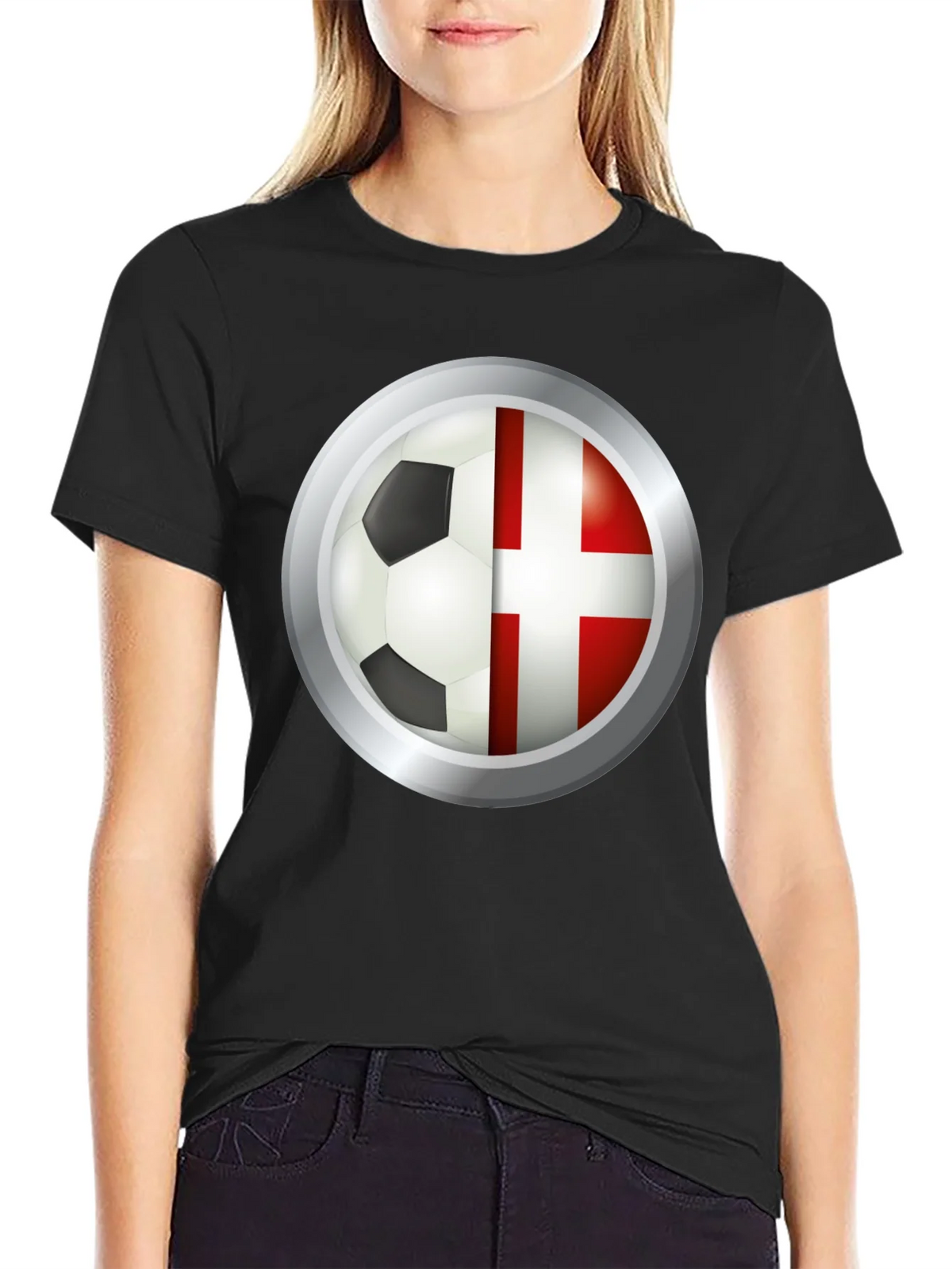 Denmark Soccer Flag T-Shirt product image 2