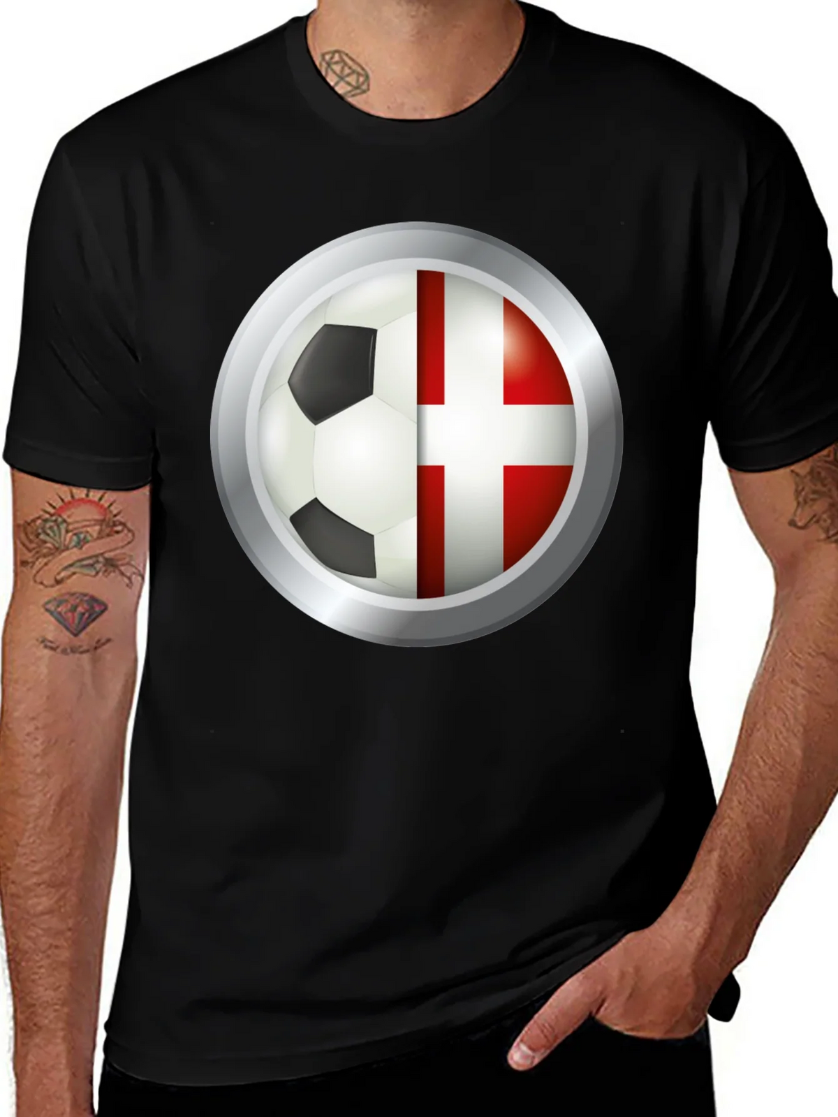 Denmark Soccer Flag T-Shirt product image 1