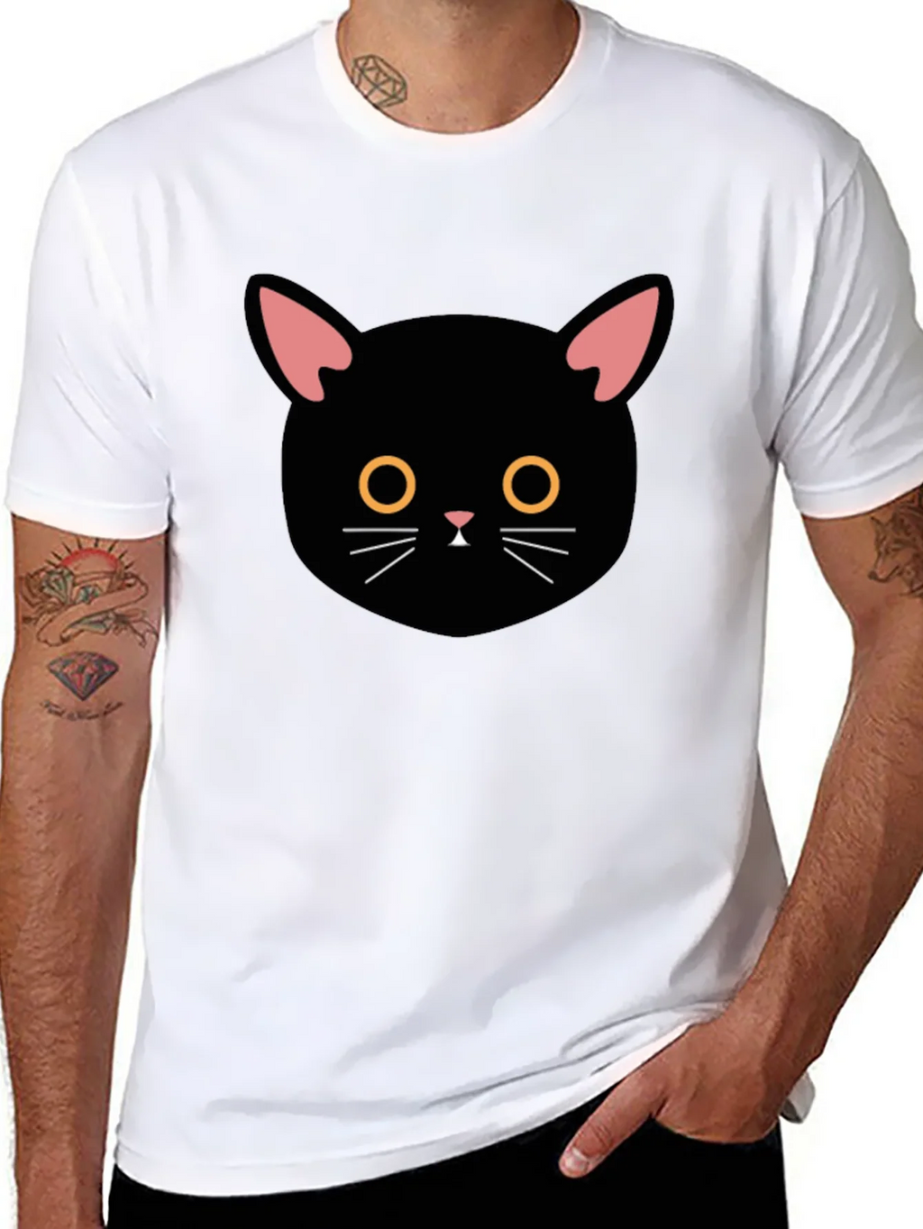 Black Cat Graphic Tee - Cute and Stylish Mens T-Shirt product image 4