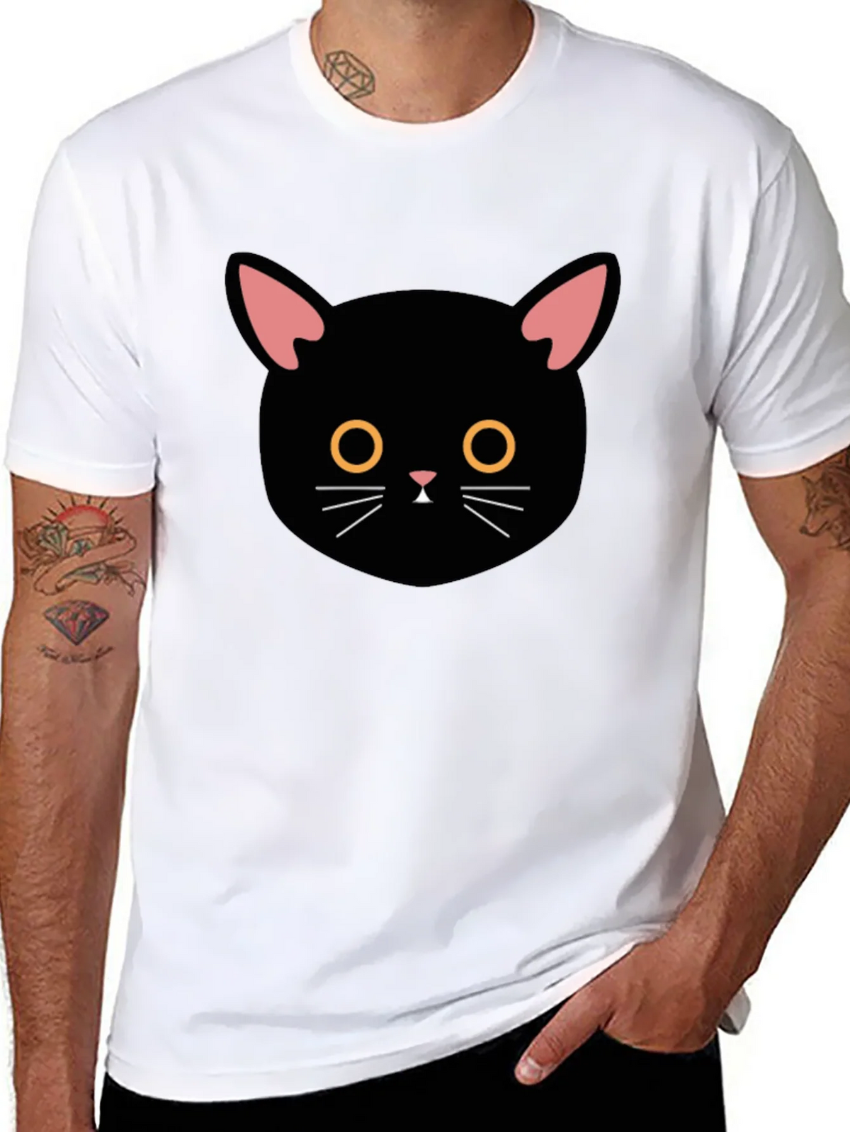 Black Cat Graphic Tee - Cute and Stylish Mens T-Shirt product image 4