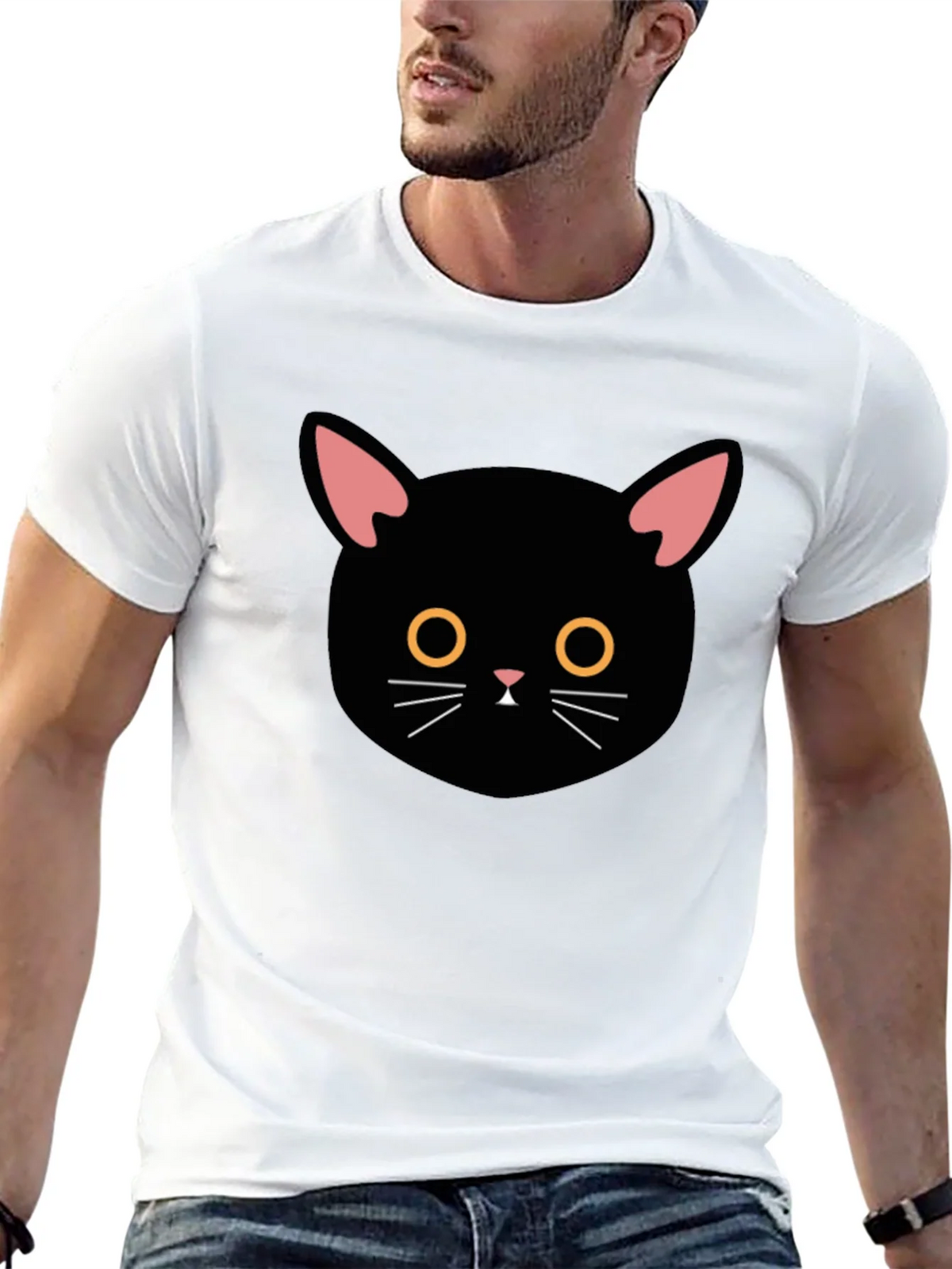 Black Cat Graphic Tee - Cute and Stylish Mens T-Shirt product image 9