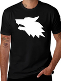 Geometric Wolf Head Graphic Tee product image 1