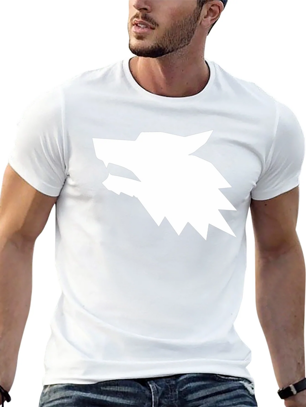 Geometric Wolf Head Graphic Tee product image 12