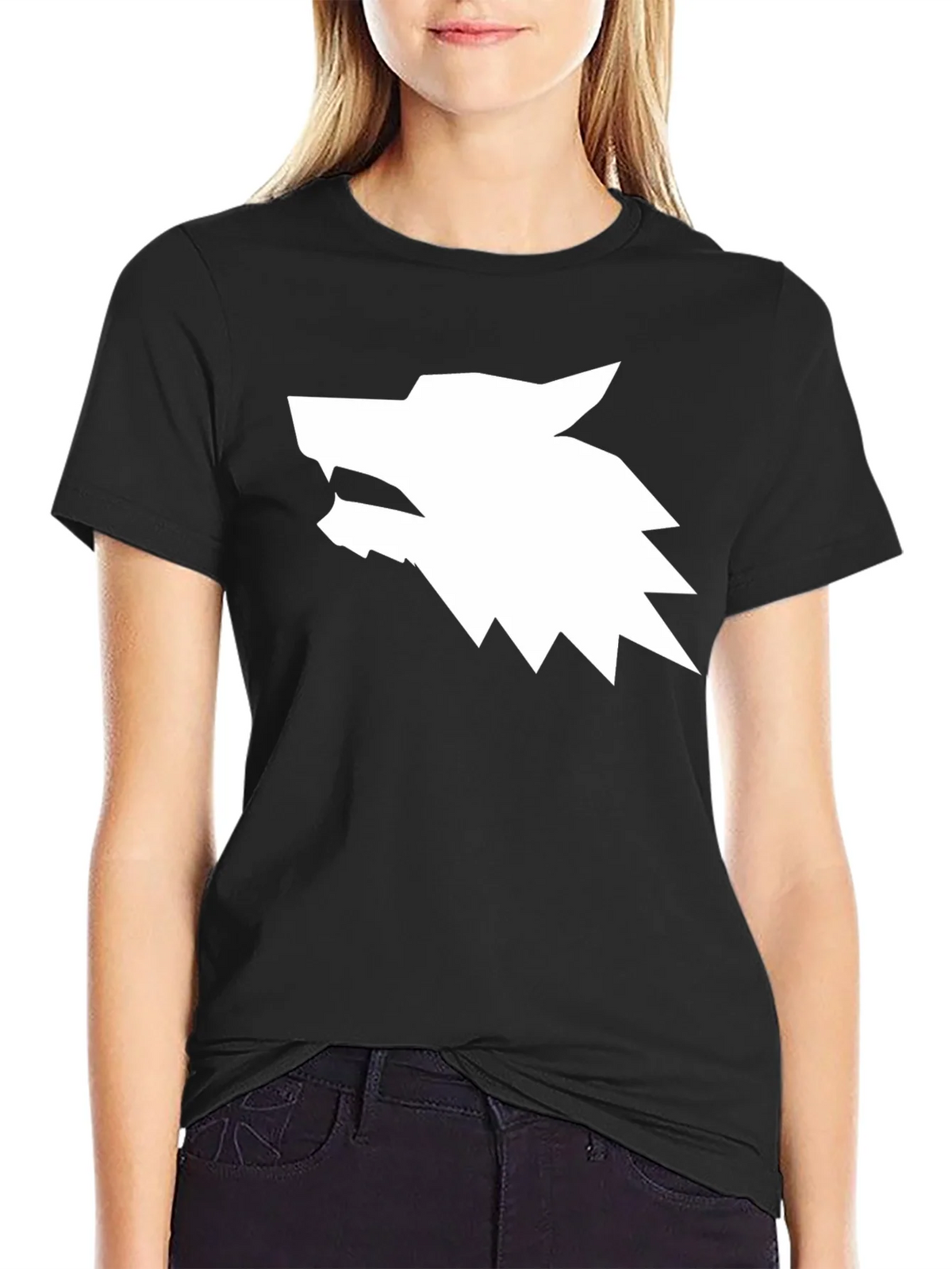 Geometric Wolf Head Graphic Tee product image 2