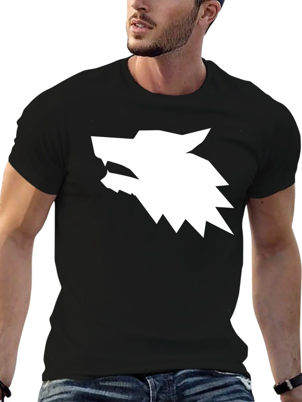 Geometric Wolf Head Graphic Tee product image 6