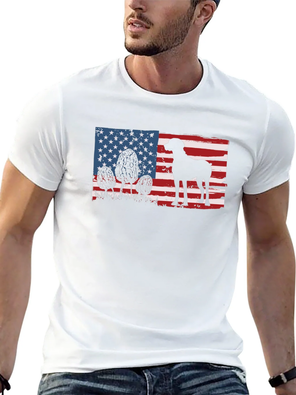 American Flag Dog Silhouette T-Shirt product image 8