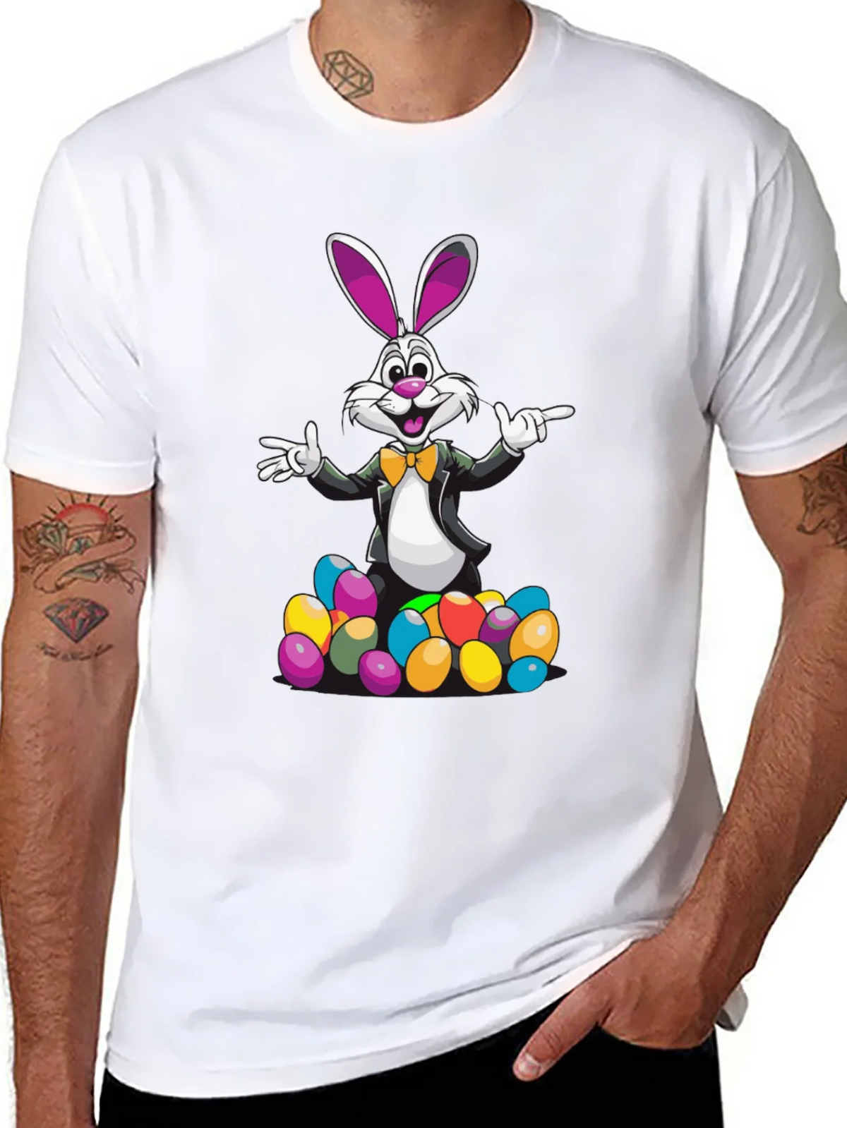 Easter Bunny T-Shirt with Colorful Eggs product image 7