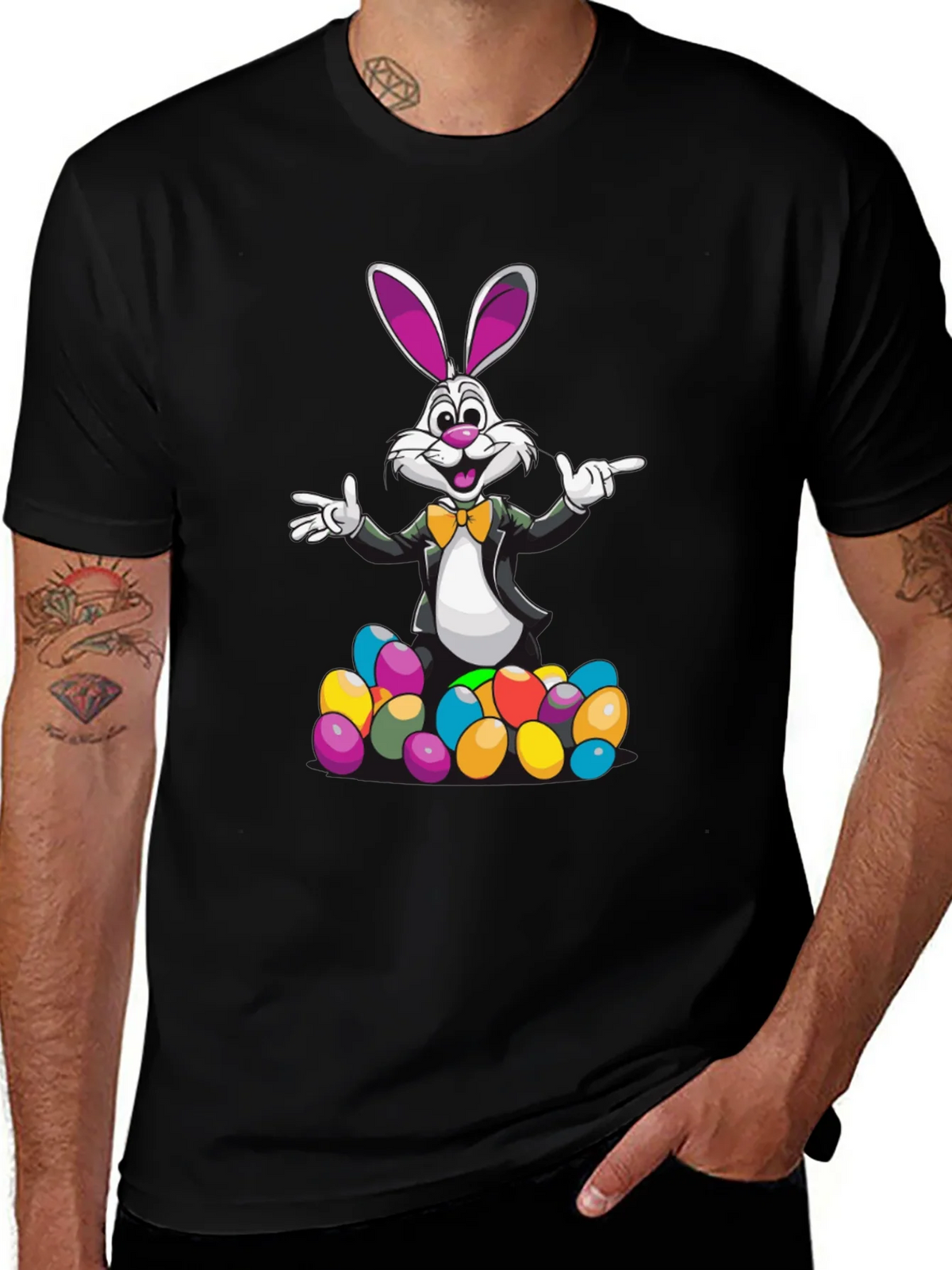 Easter Bunny T-Shirt with Colorful Eggs product image 1