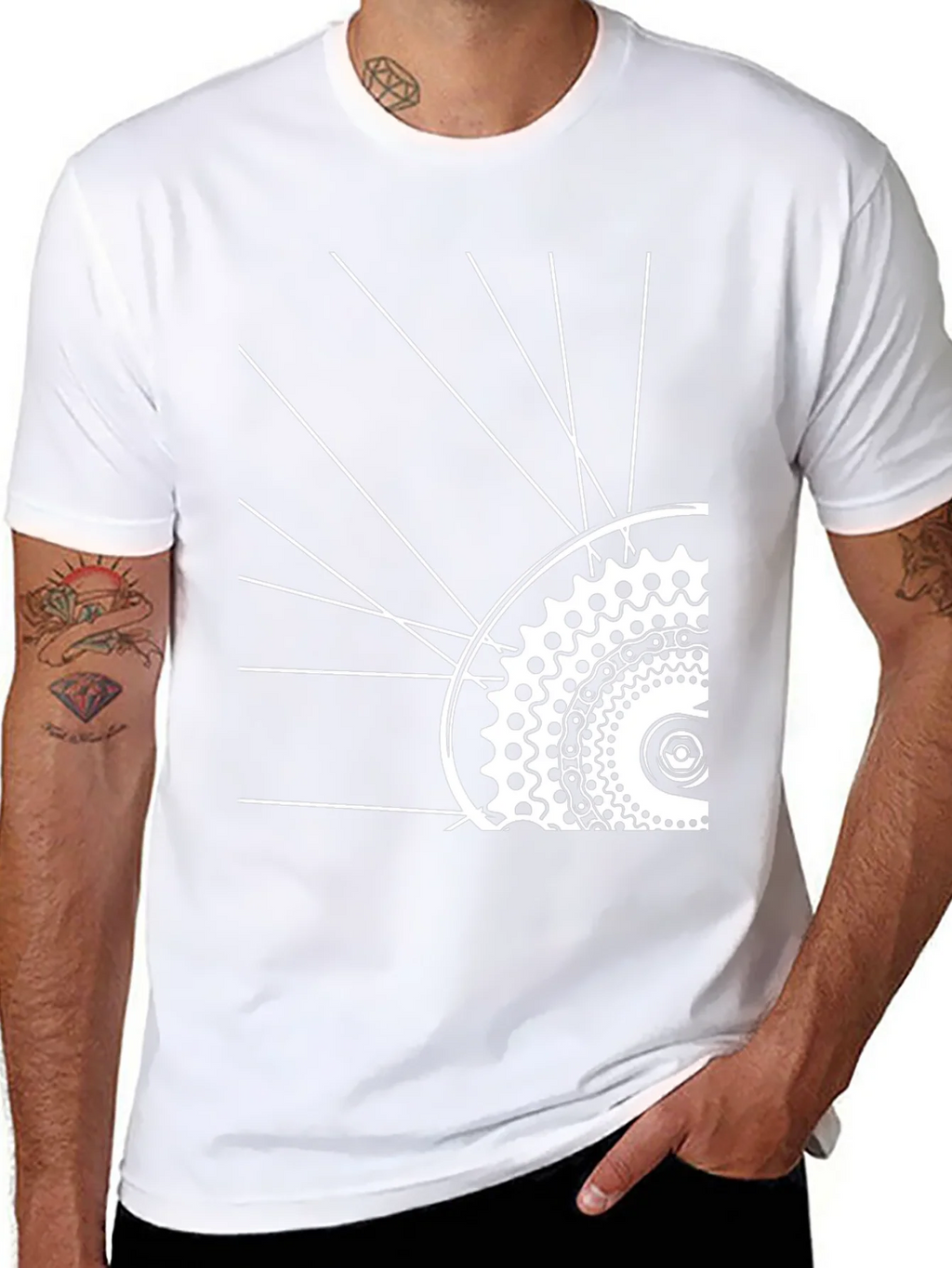 Cool Bike Wheel Graphic Tee - Black product image 7