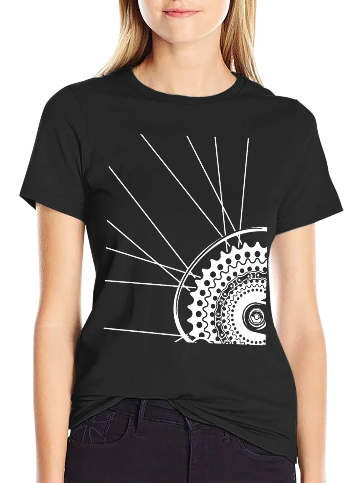 Cool Bike Wheel Graphic Tee - Black product image 2