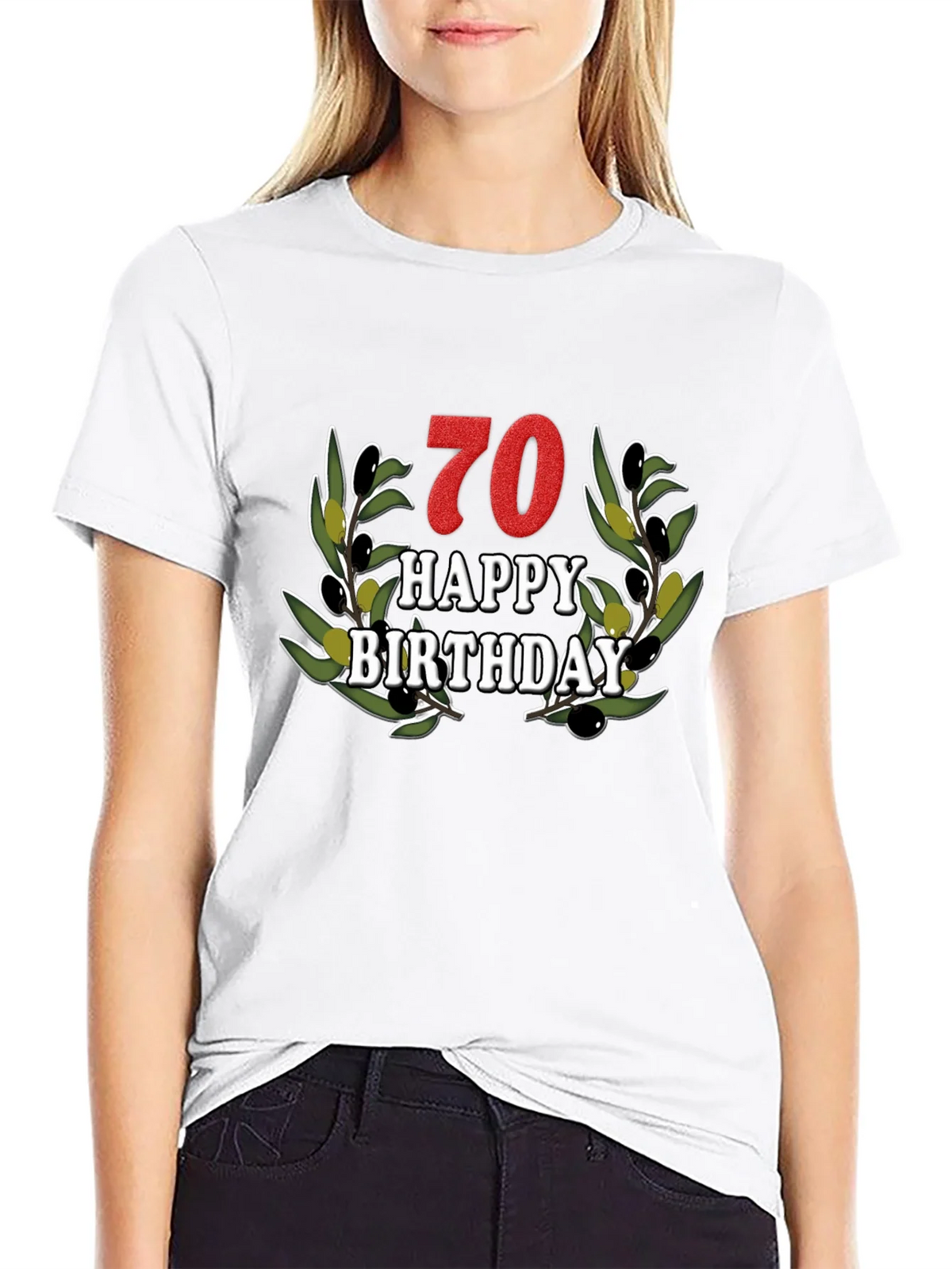 70th Birthday Olive Branch T-Shirt product image 8