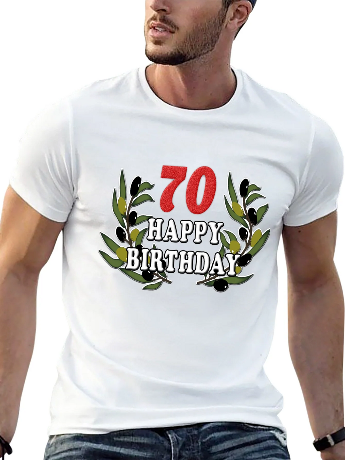 70th Birthday Olive Branch T-Shirt product image 12