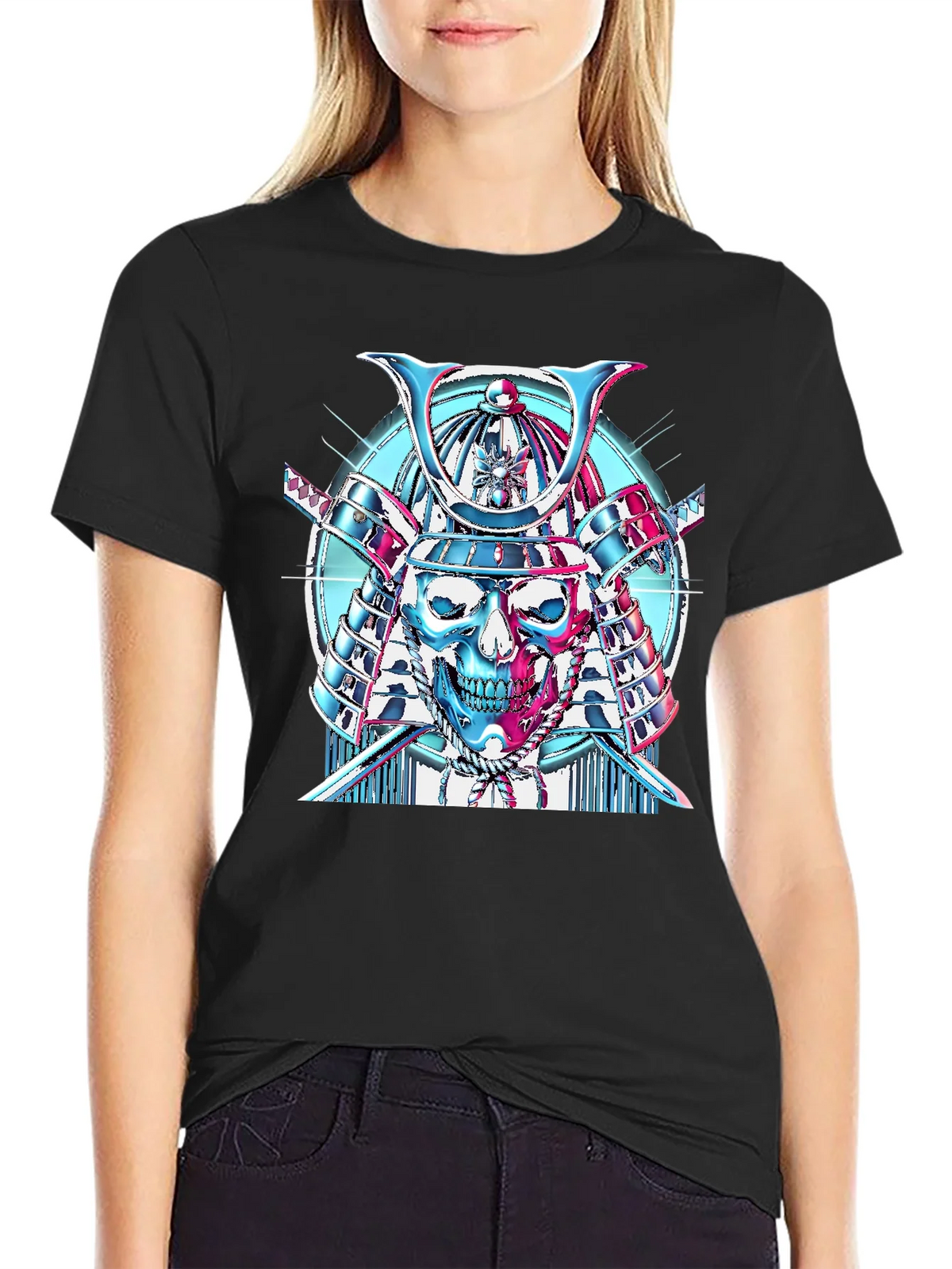 Samurai Skull Graphic T-Shirt product image 2