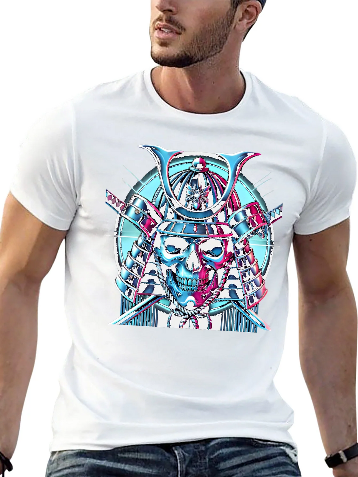 Samurai Skull Graphic T-Shirt product image 12