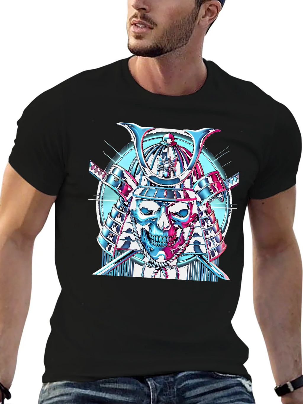 Samurai Skull Graphic T-Shirt product image 6