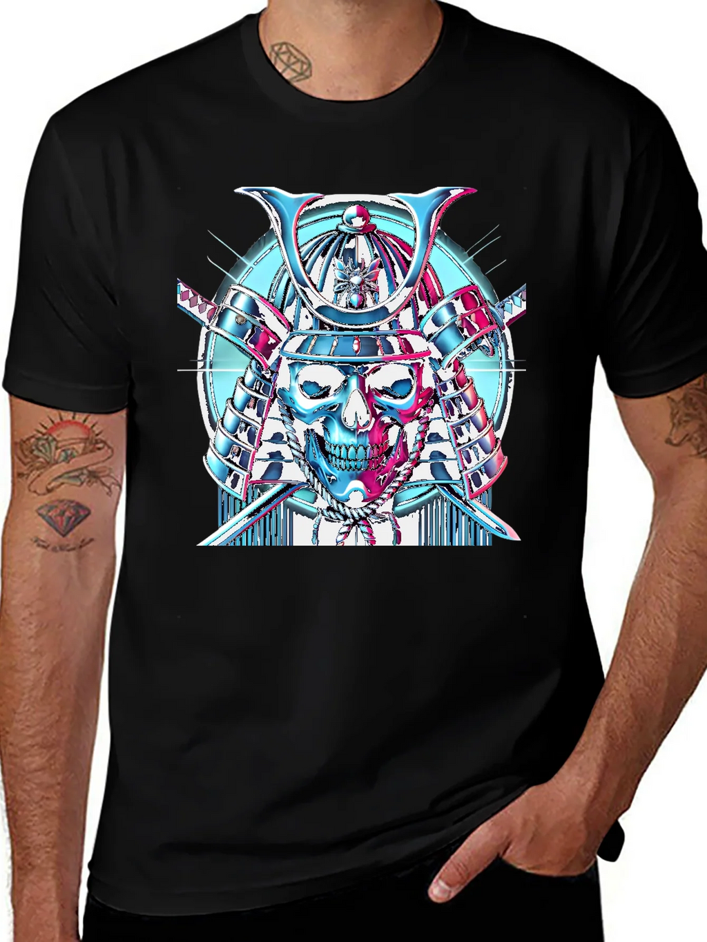 Samurai Skull Graphic T-Shirt product image 1