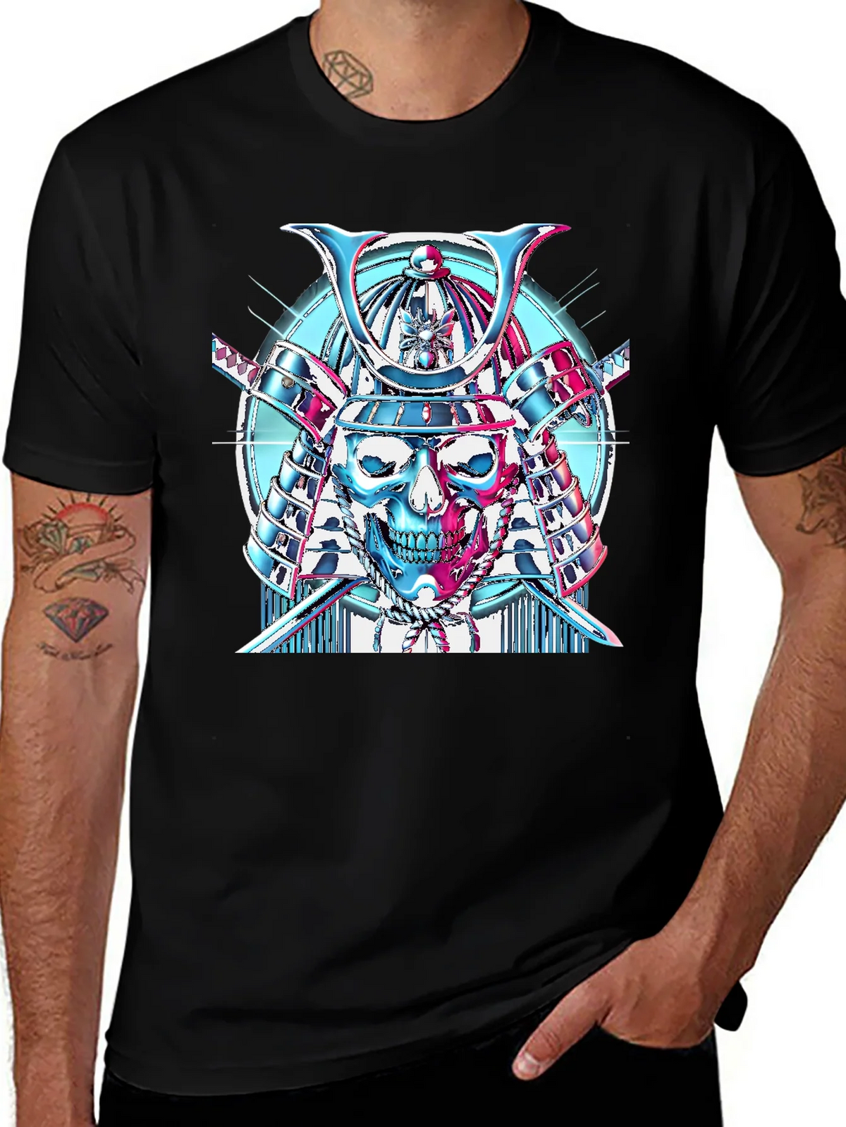 Samurai Skull Graphic T-Shirt product image 1