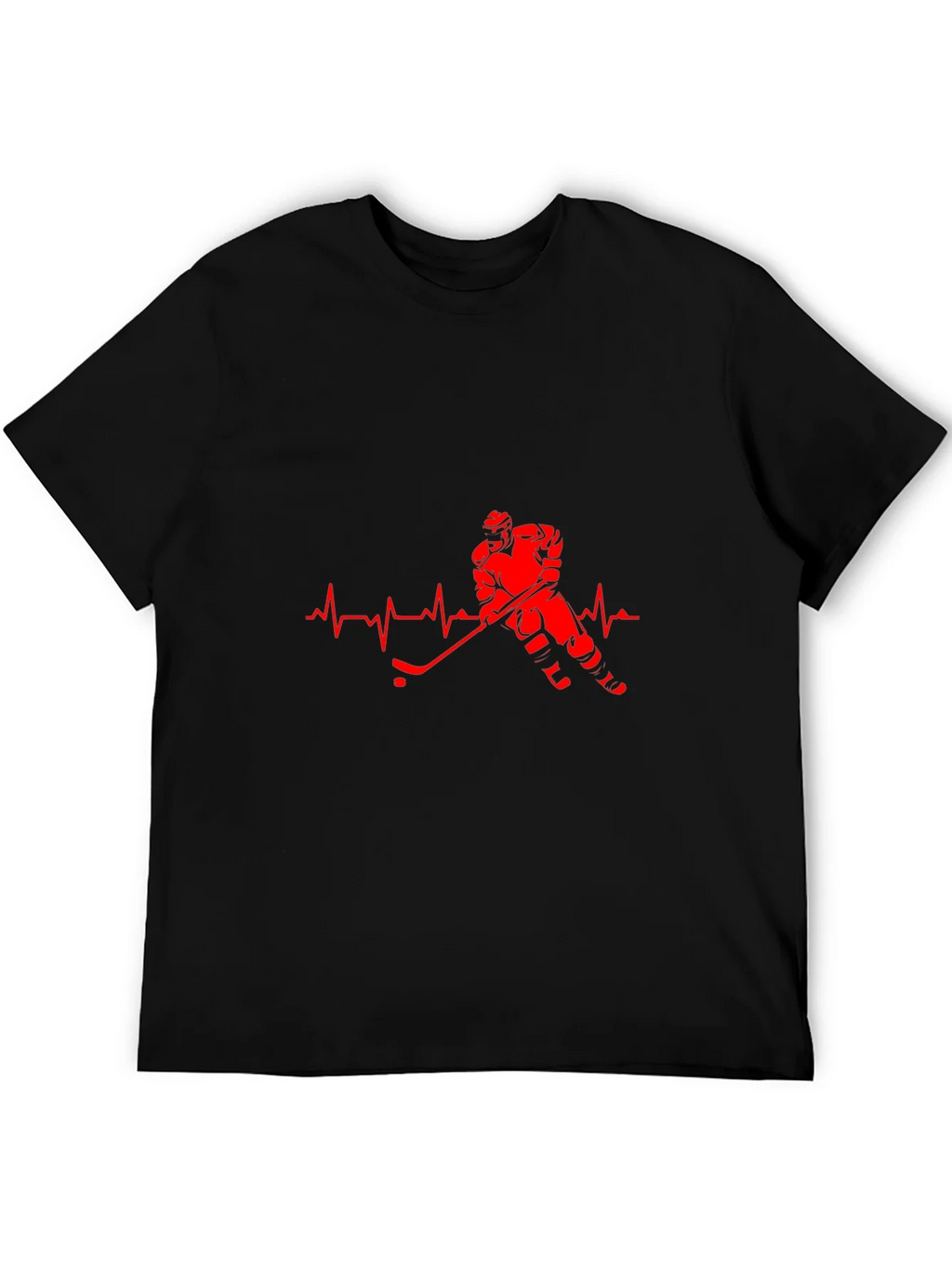 Hockey Heartbeat Black T-Shirt product image 5