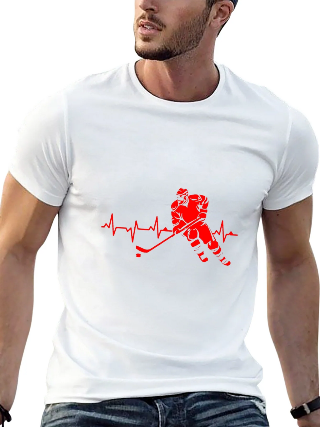 Hockey Heartbeat Black T-Shirt product image 12