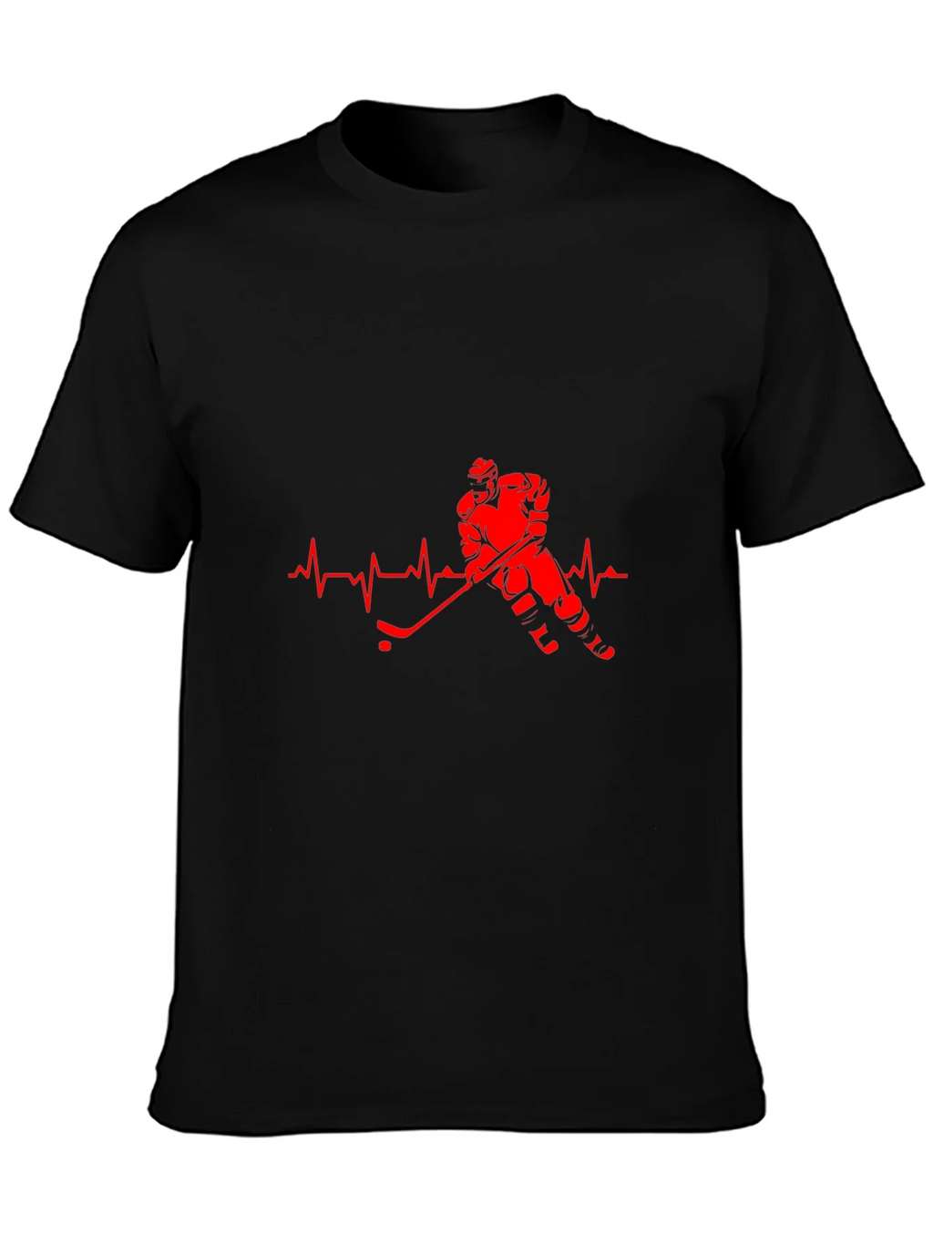 Hockey Heartbeat Black T-Shirt product image 3