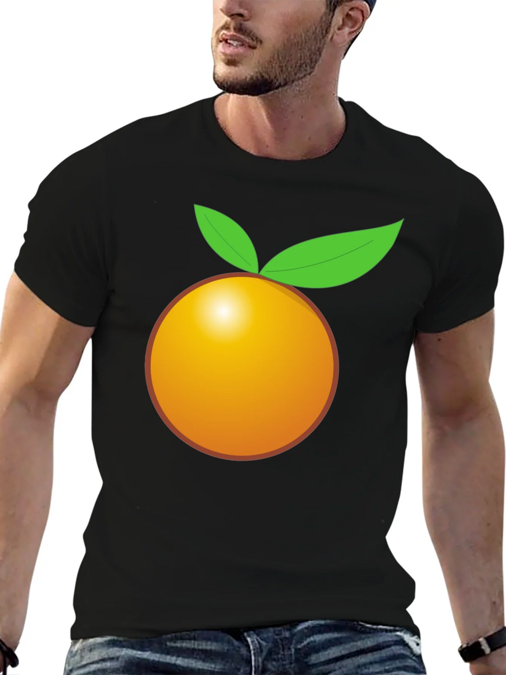 Orange Graphic Tee - Bold Black T-Shirt product image 6