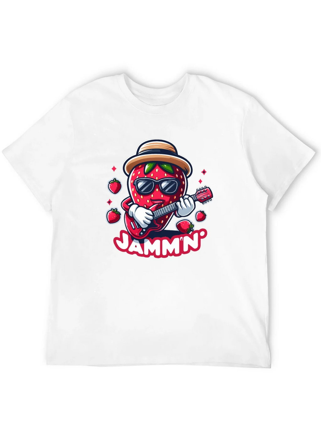 Jammin Strawberry Guitar Player Graphic Tee