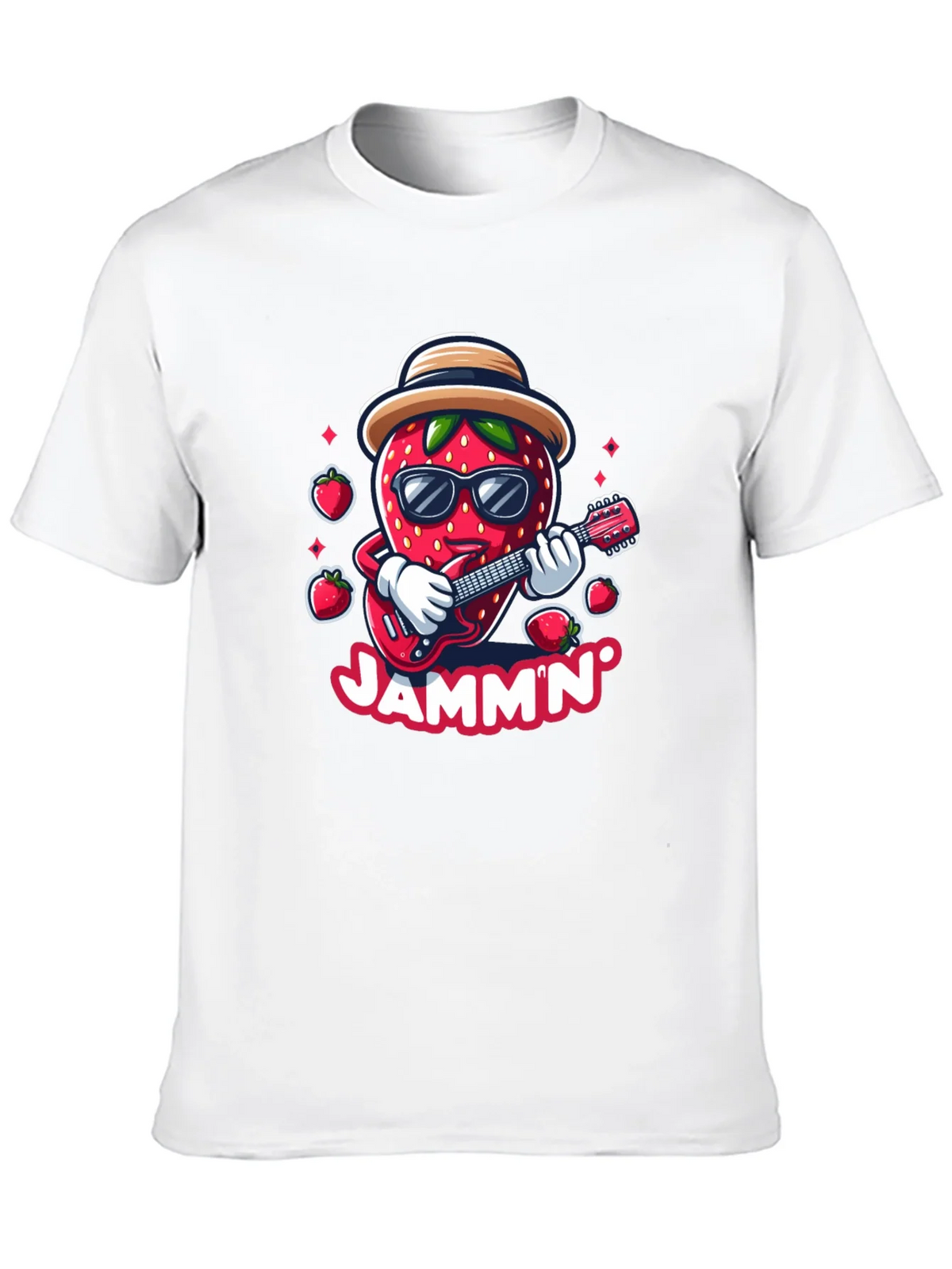 Jammin Strawberry Guitar Player Graphic Tee