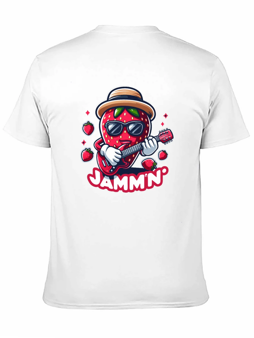 Jammin Strawberry Guitar Player Graphic Tee