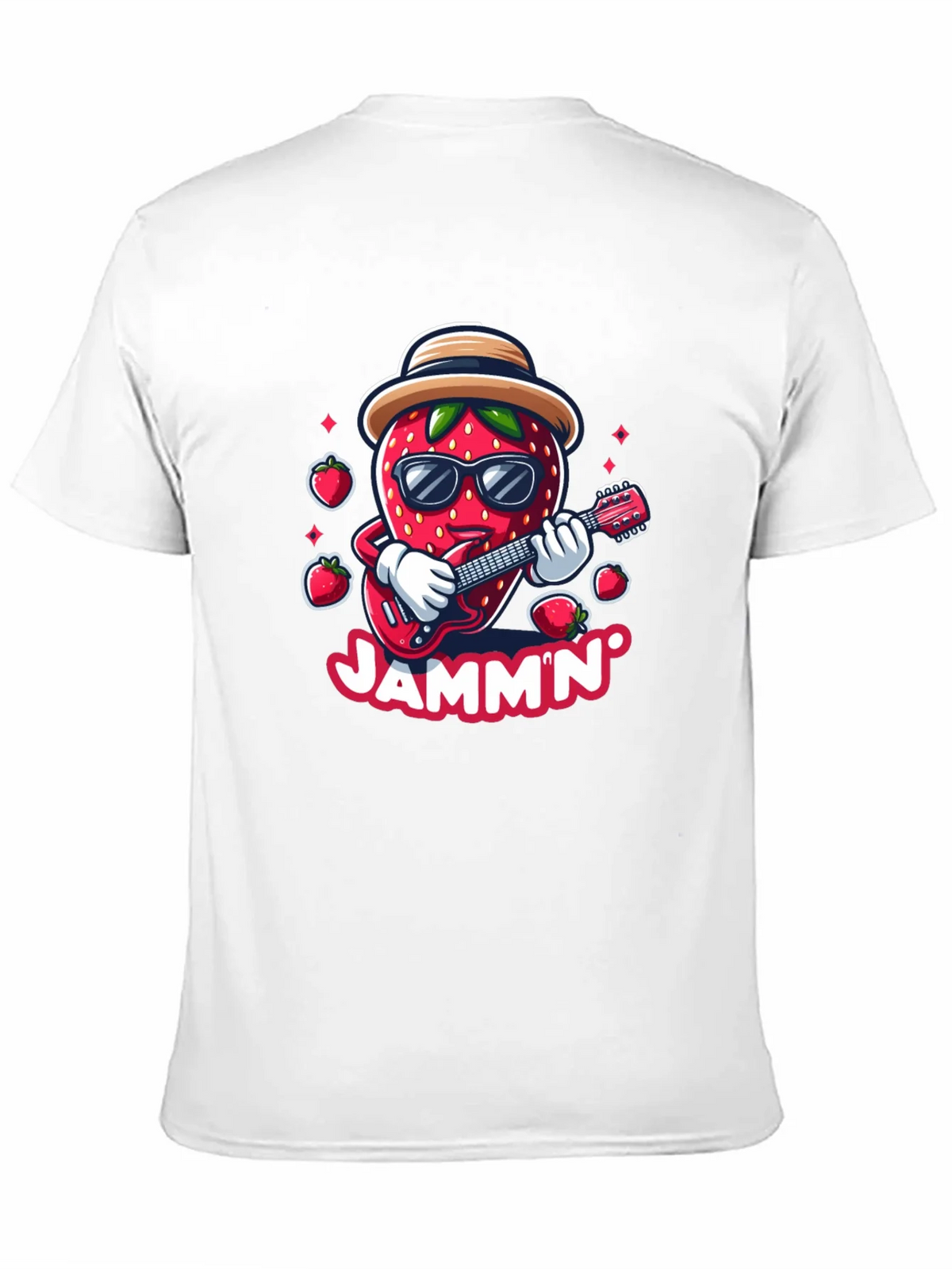 Jammin Strawberry Guitar Player Graphic Tee