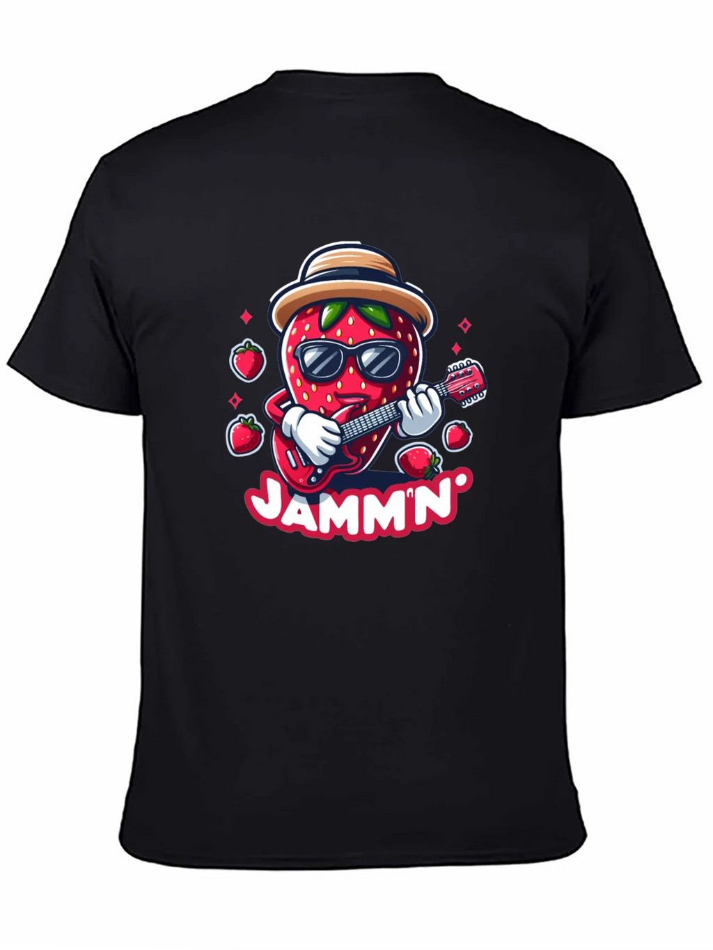 Jammin Strawberry Guitar Player Graphic Tee