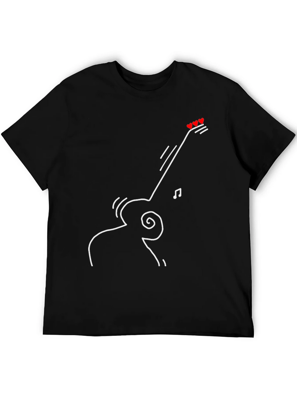 Guitar Heart Tee - Black Graphic T-Shirt product image 5