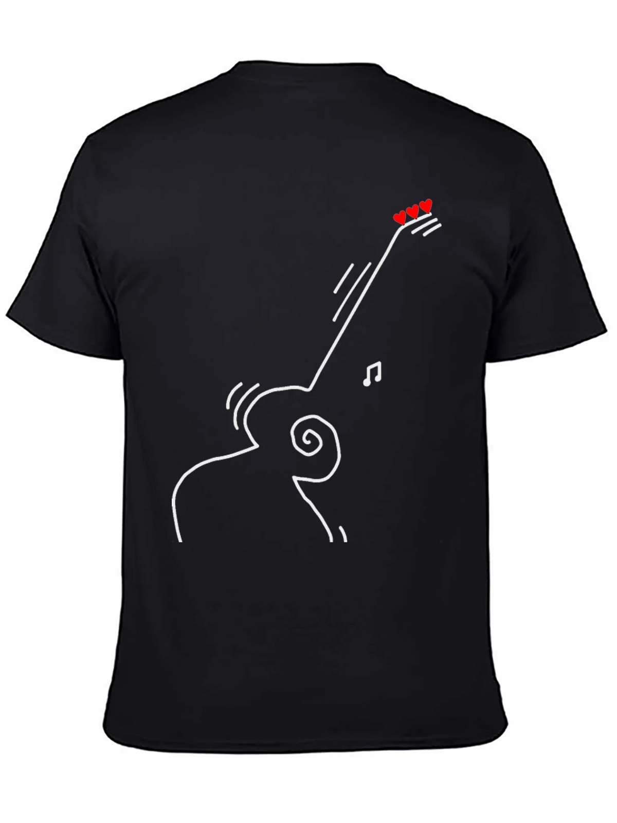 Guitar Heart Tee - Black Graphic T-Shirt product image 4