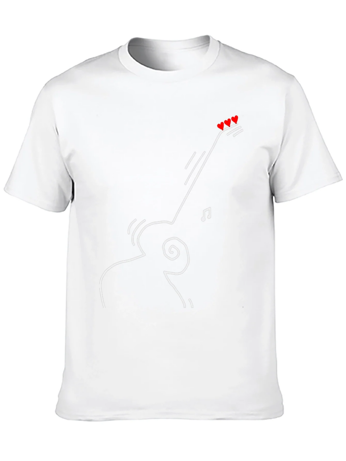 Guitar Heart Tee - Black Graphic T-Shirt product image 9