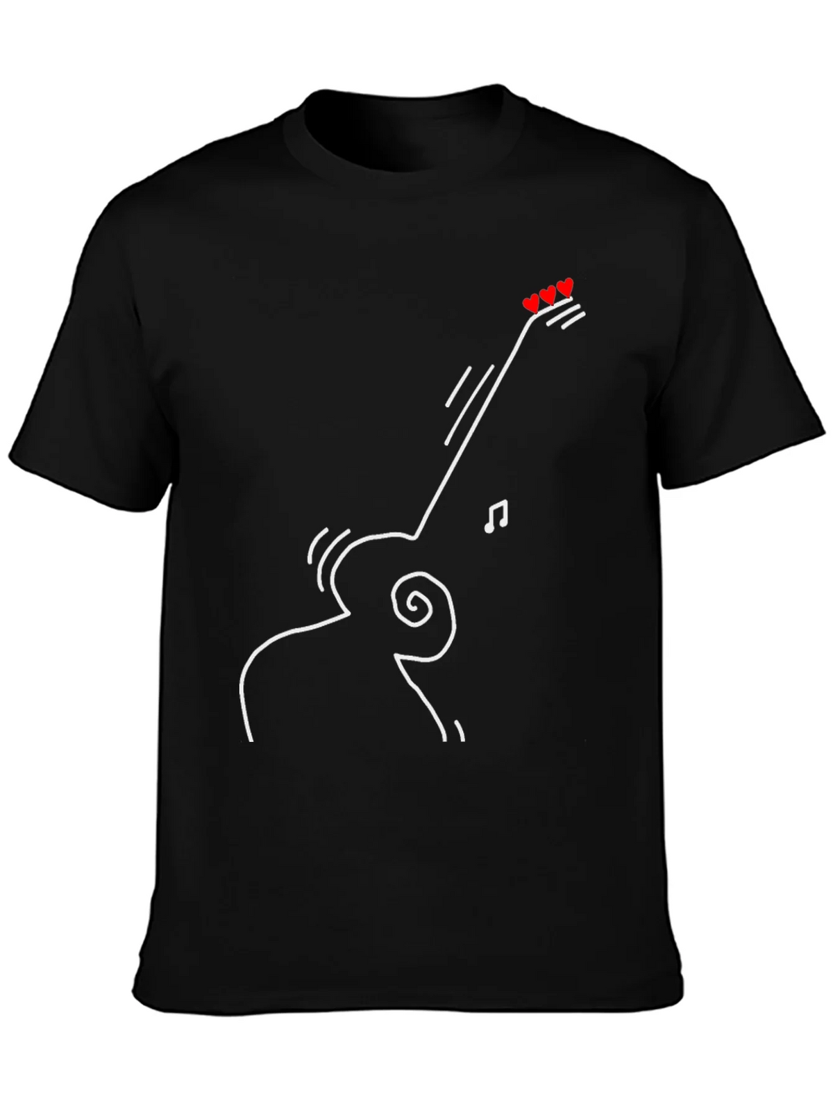 Guitar Heart Tee - Black Graphic T-Shirt product image 3