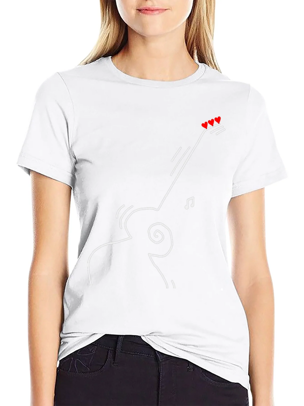 Guitar Heart Tee - Black Graphic T-Shirt product image 8