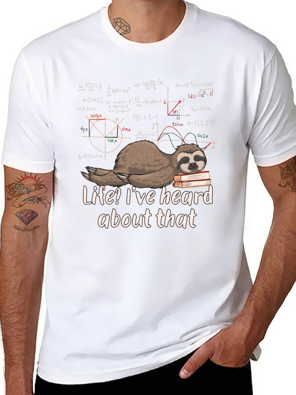 Math Sloth T-Shirt - Funny Lazy Geek Tee product image 7