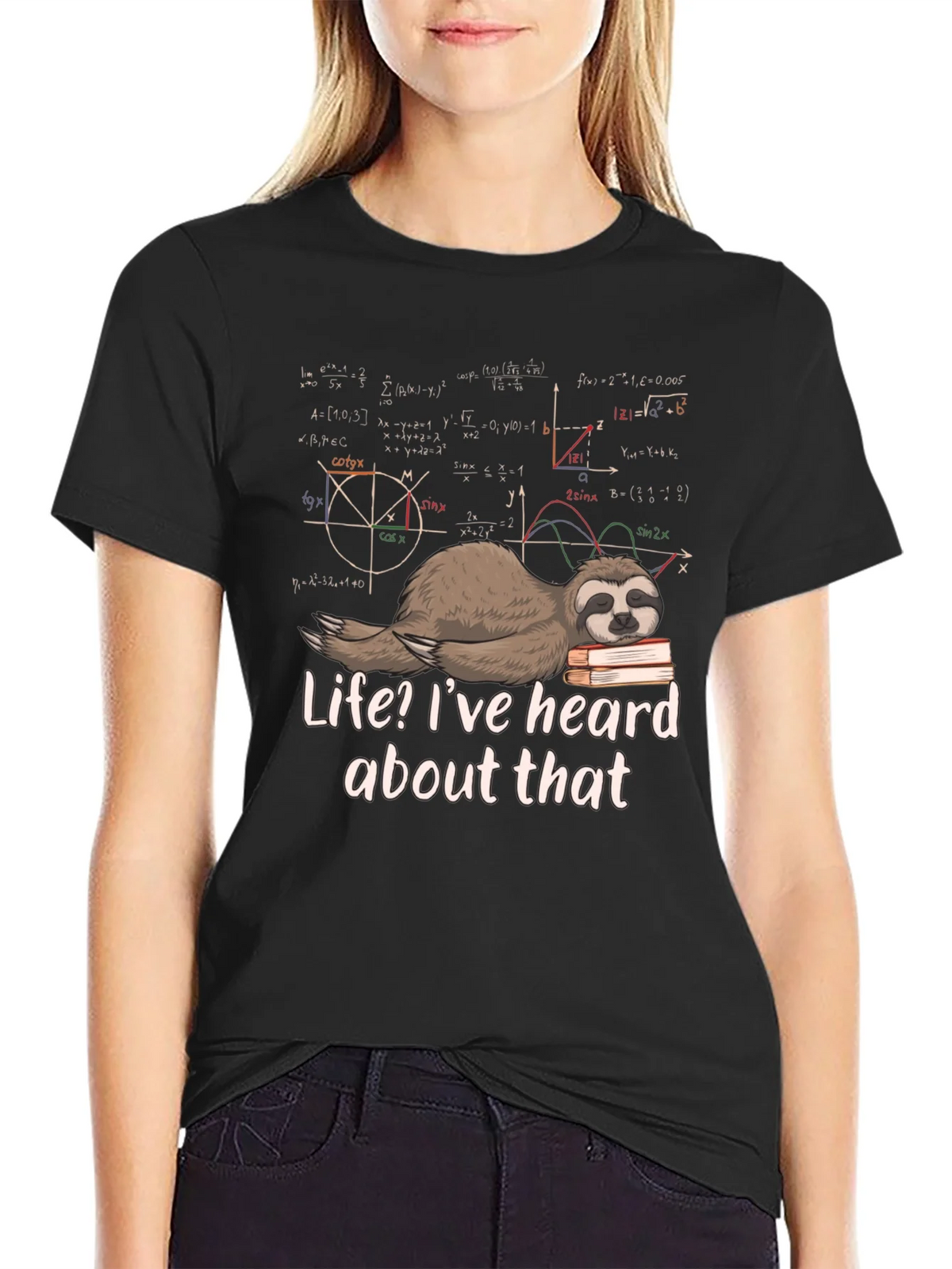 Math Sloth T-Shirt - Funny Lazy Geek Tee product image 2