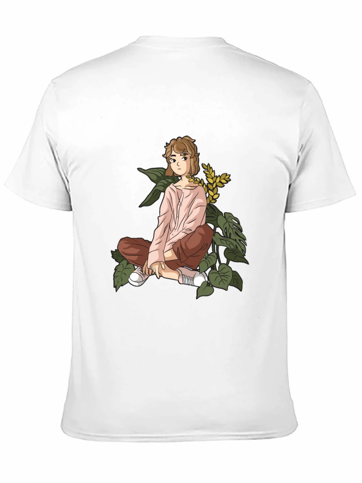 Anime Girl Print Black Cotton Tee product image 4